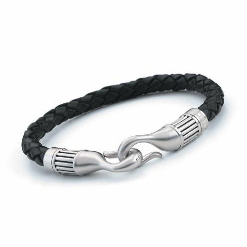 Sterling Silver plaited leather hook bracelet – McKims Jewellery Design