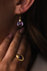 18ct yellow gold amethyst drop earrings