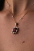 18ct rose and white gold pink tourmaline pendant