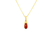 9ct yellow gold red garnet pendant