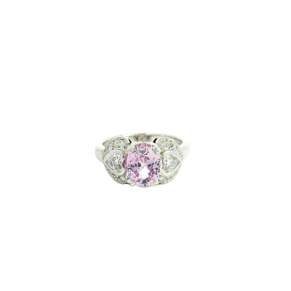 18ct white and rose gold pink sapphire dress ring