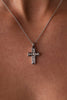 18ct white gold diamond cross pendant