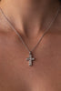 18ct white gold diamond cross pendant