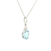 18ct white gold blue aquamarine pendant