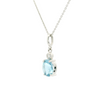 18ct white gold blue aquamarine pendant