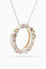 18ct white and rose gold sapphire and diamond circle pendant