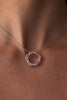 18ct white and rose gold sapphire and diamond circle pendant