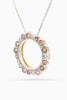 18ct white and rose gold sapphire and diamond circle pendant