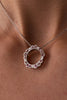 18ct white and rose gold sapphire and diamond circle pendant