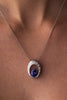 18ct white gold blue tanzanite pendant