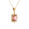 18ct rose and white gold pink tourmaline pendant