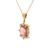 18ct rose and white gold pink tourmaline pendant