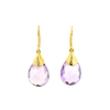 18ct yellow gold amethyst drop earrings