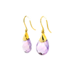 18ct yellow gold amethyst drop earrings