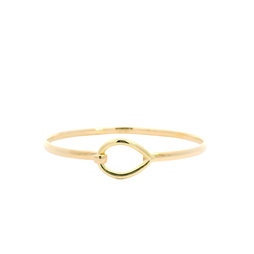 9ct yellow gold teardrop bangle