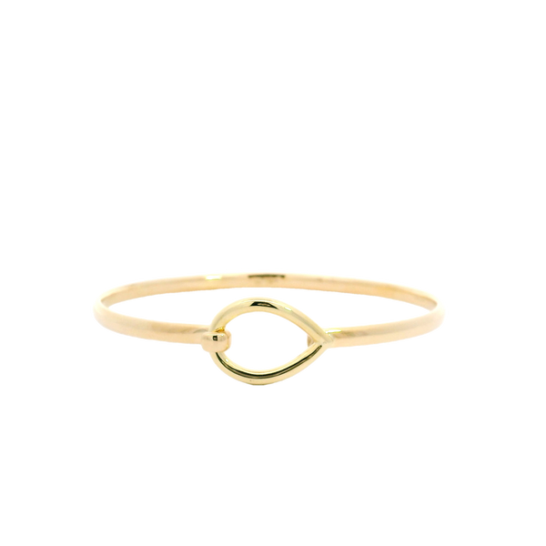 9ct yellow gold teardrop bangle