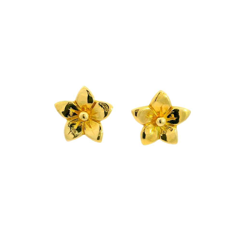 18ct yellow gold 'forget-me'not' flower stud earrings