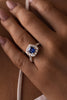 18ct white gold blue sapphire dress ring