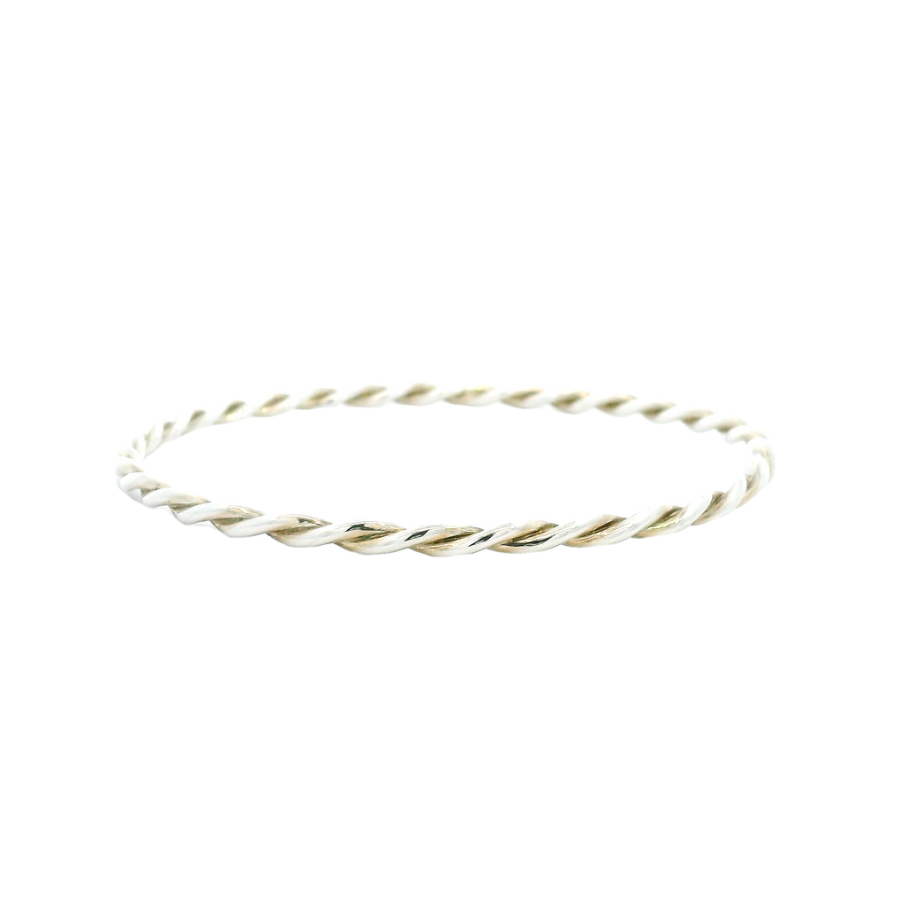 Sterling silver closed twist bangle