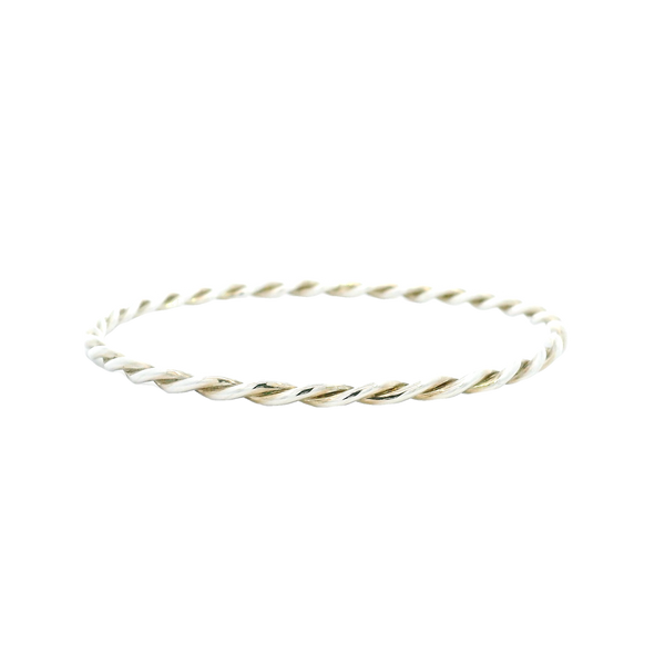 Sterling silver closed twist bangle