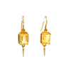 9ct yellow gold citrine drop earrings