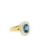 18ct yellow and white gold blue sapphire dress ring