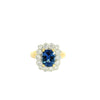 18ct yellow and white gold blue sapphire dress ring