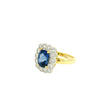 18ct yellow and white gold blue sapphire dress ring