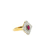 18ct yellow and white Art Deco style dress ring