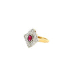 18ct yellow and white Art Deco style dress ring