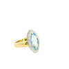 18ct yellow and white gold blue aquamarine dress ring