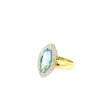 18ct yellow and white gold blue aquamarine dress ring