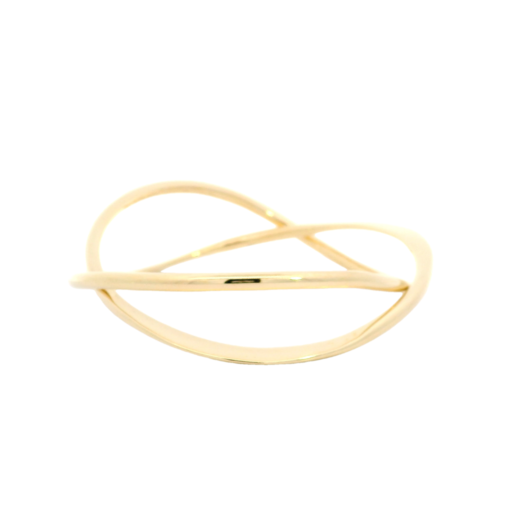 9ct yellow gold infinity twisted bangle