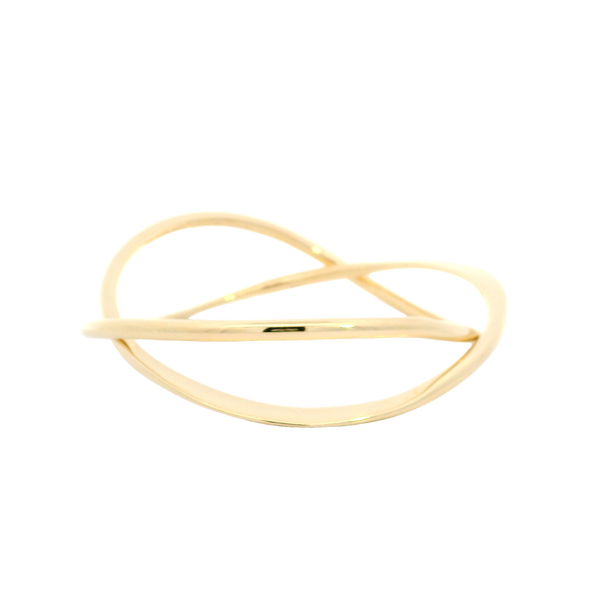 9ct yellow gold infinity twisted bangle